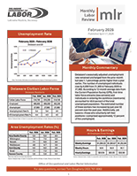 Thumbnail image of the first page of the Monthly Labor Review publication.